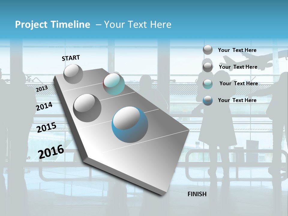 People Waiting In The Airport PowerPoint Template