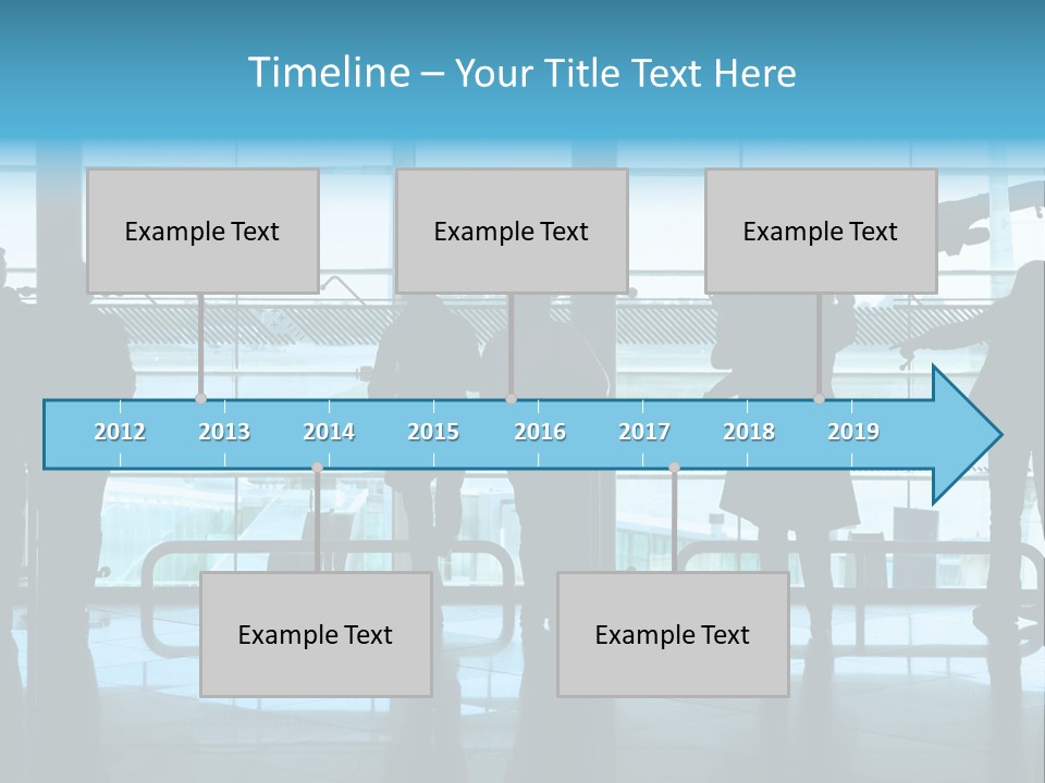 People Waiting In The Airport PowerPoint Template
