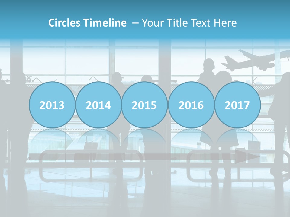 People Waiting In The Airport PowerPoint Template