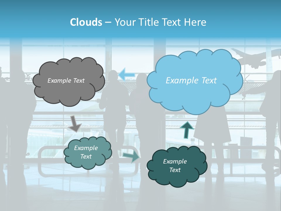 People Waiting In The Airport PowerPoint Template