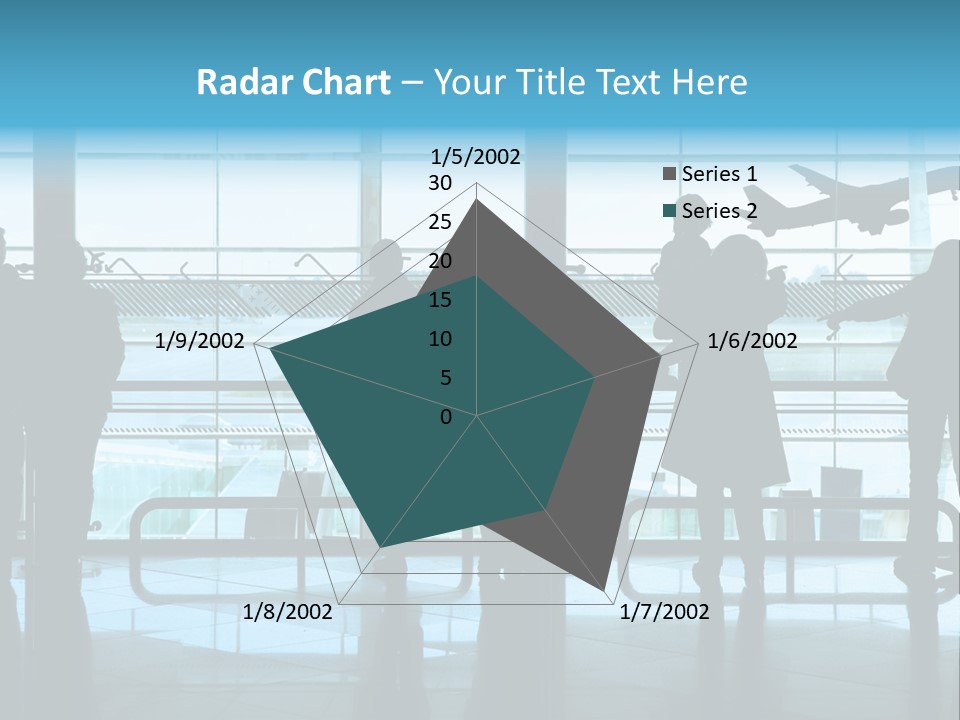 People Waiting In The Airport PowerPoint Template
