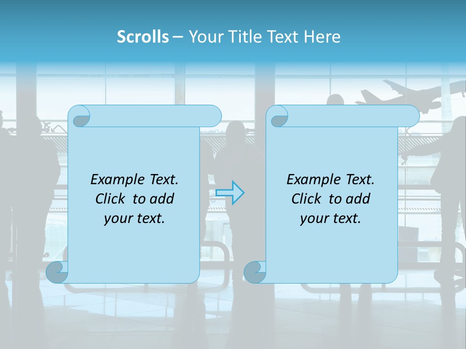 People Waiting In The Airport PowerPoint Template