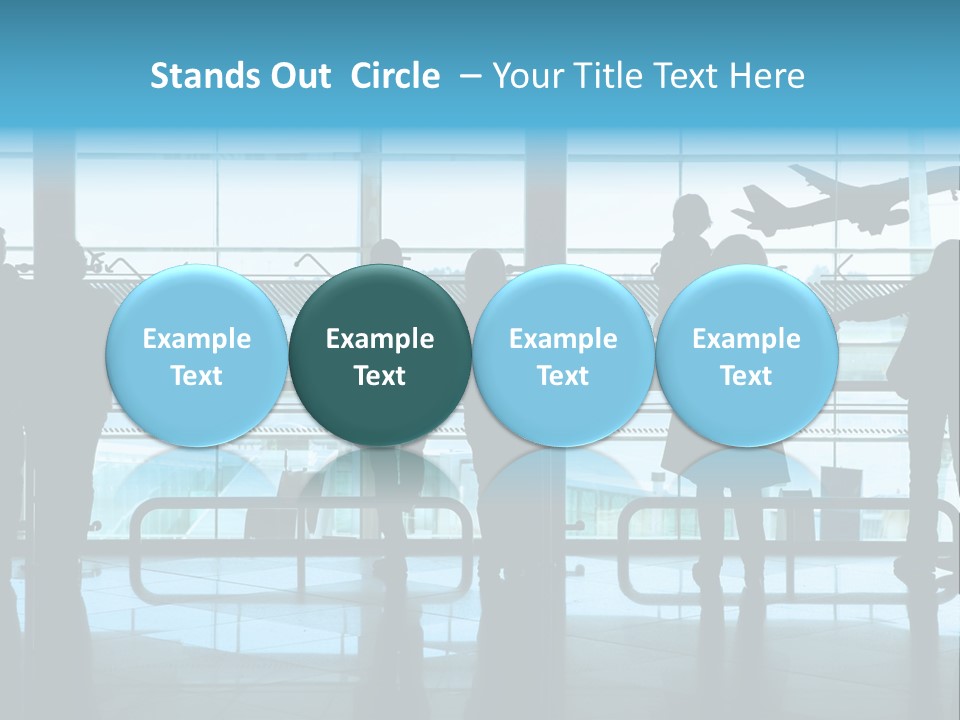 People Waiting In The Airport PowerPoint Template