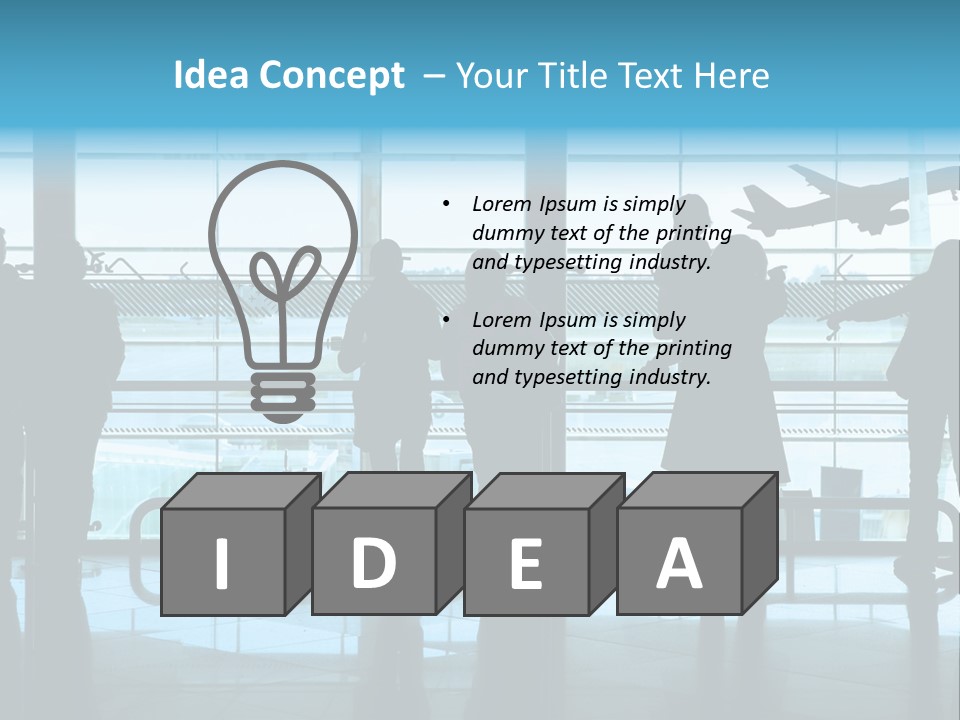 People Waiting In The Airport PowerPoint Template