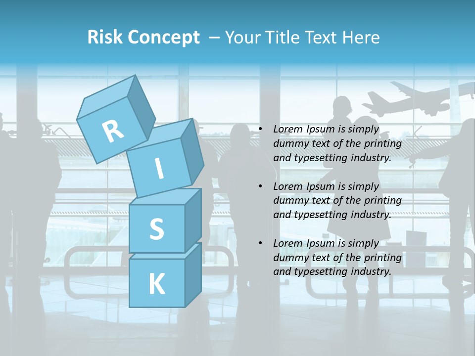 People Waiting In The Airport PowerPoint Template