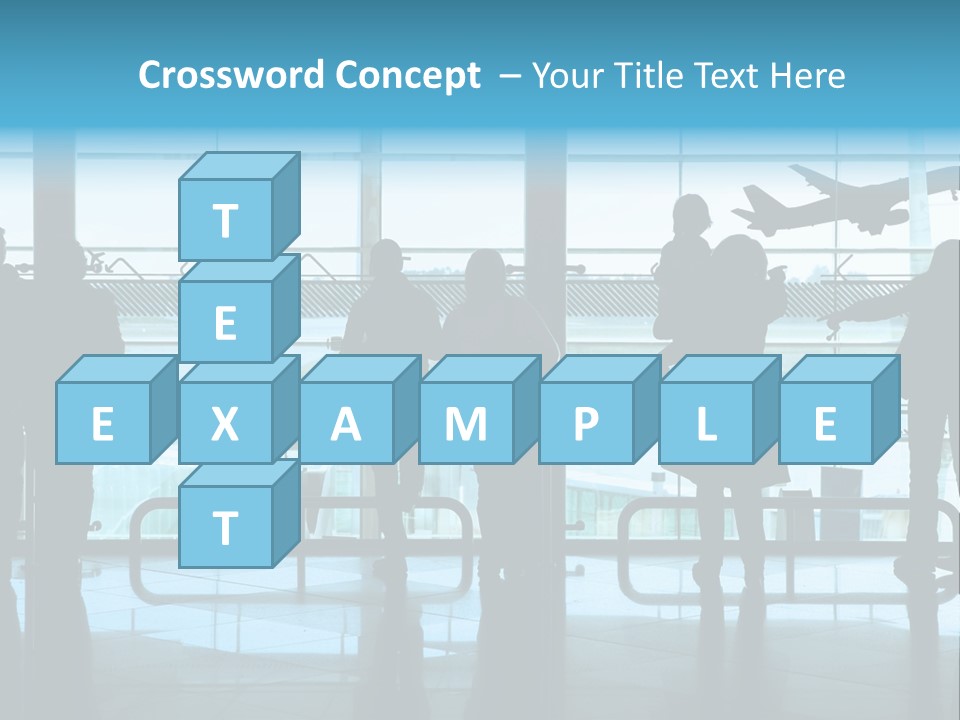 People Waiting In The Airport PowerPoint Template