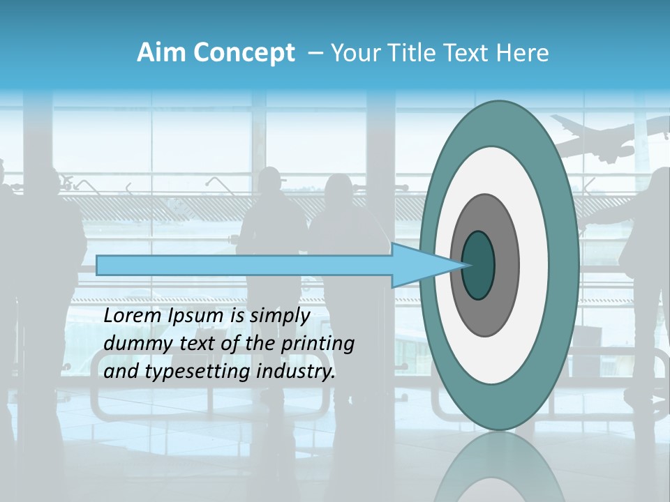 People Waiting In The Airport PowerPoint Template