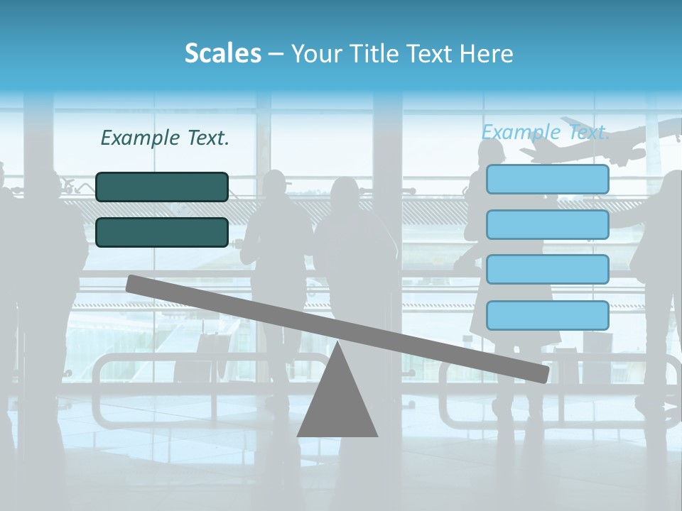 People Waiting In The Airport PowerPoint Template