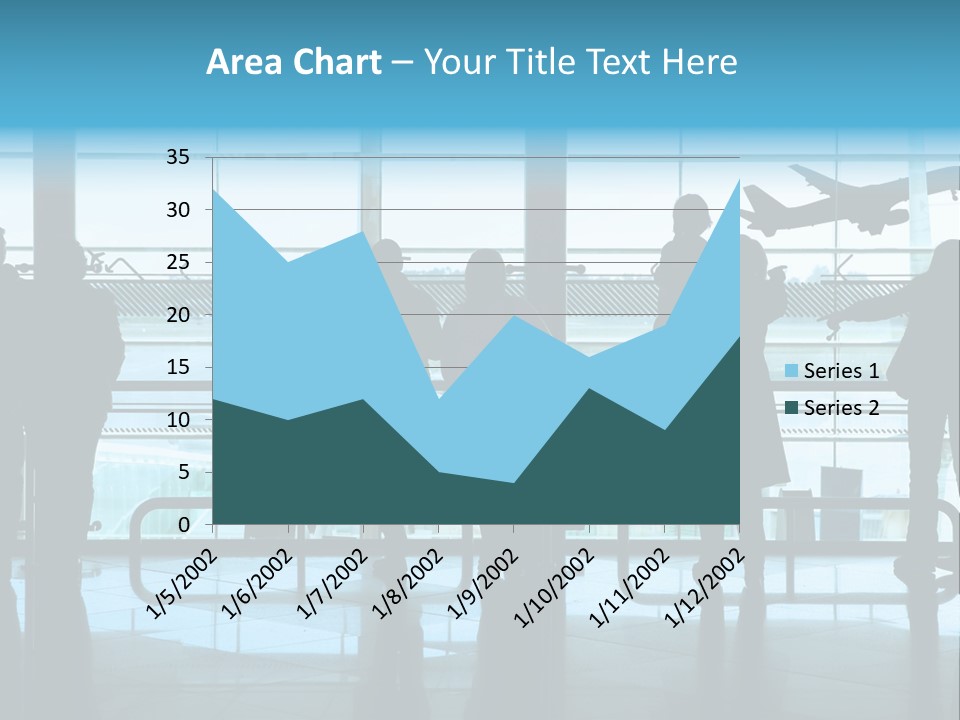 People Waiting In The Airport PowerPoint Template