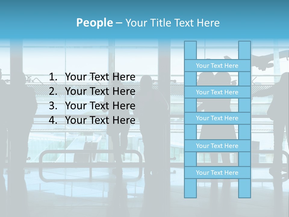 People Waiting In The Airport PowerPoint Template