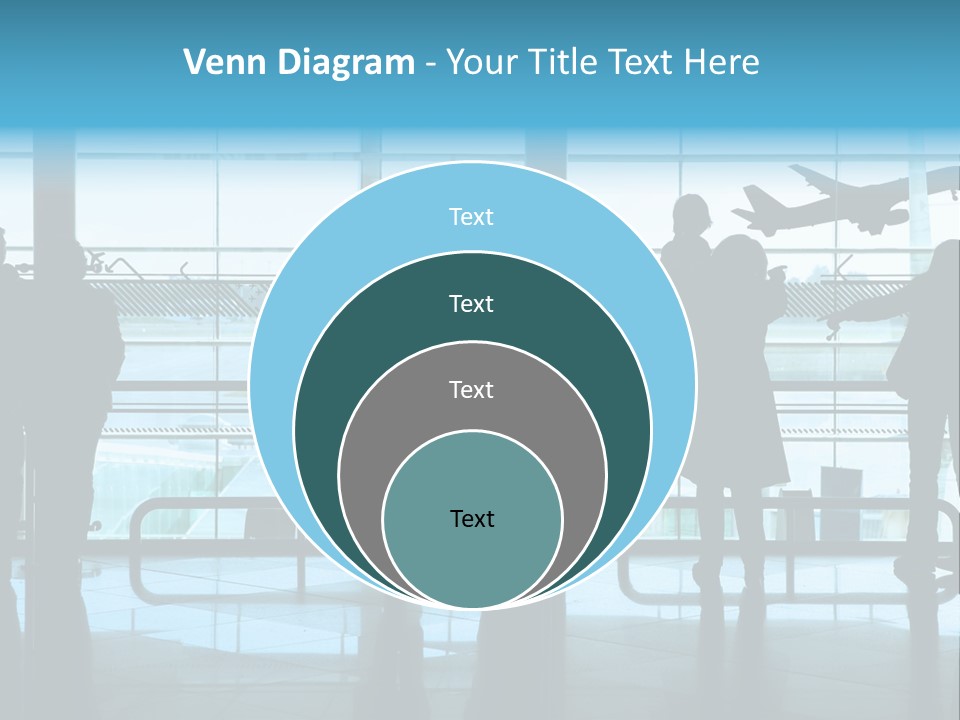 People Waiting In The Airport PowerPoint Template