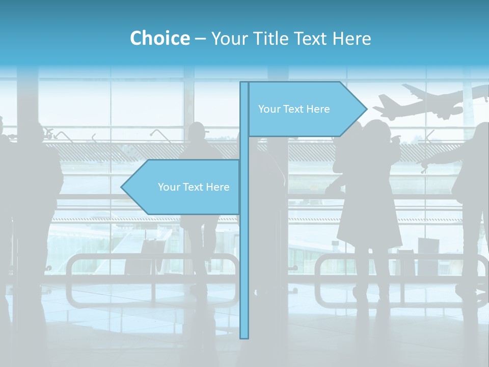 People Waiting In The Airport PowerPoint Template
