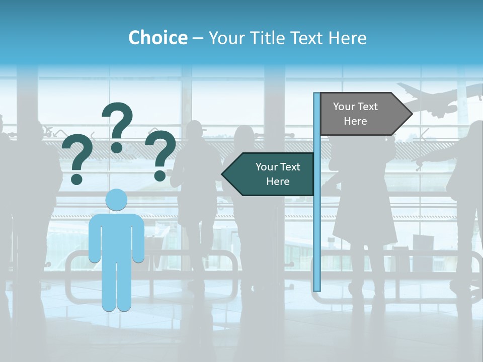 People Waiting In The Airport PowerPoint Template