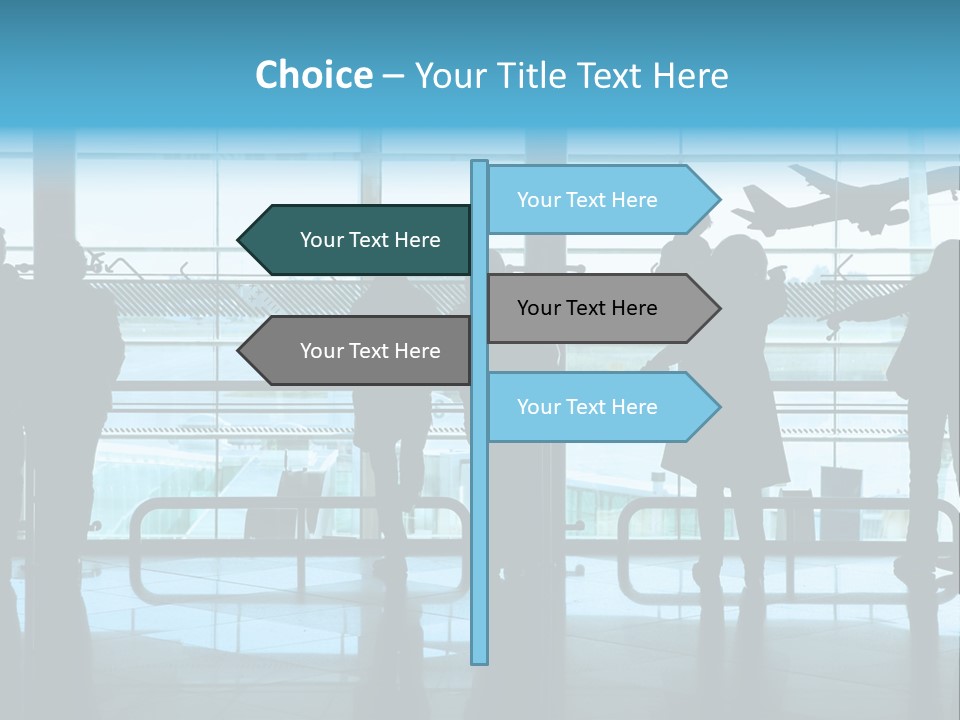 People Waiting In The Airport PowerPoint Template