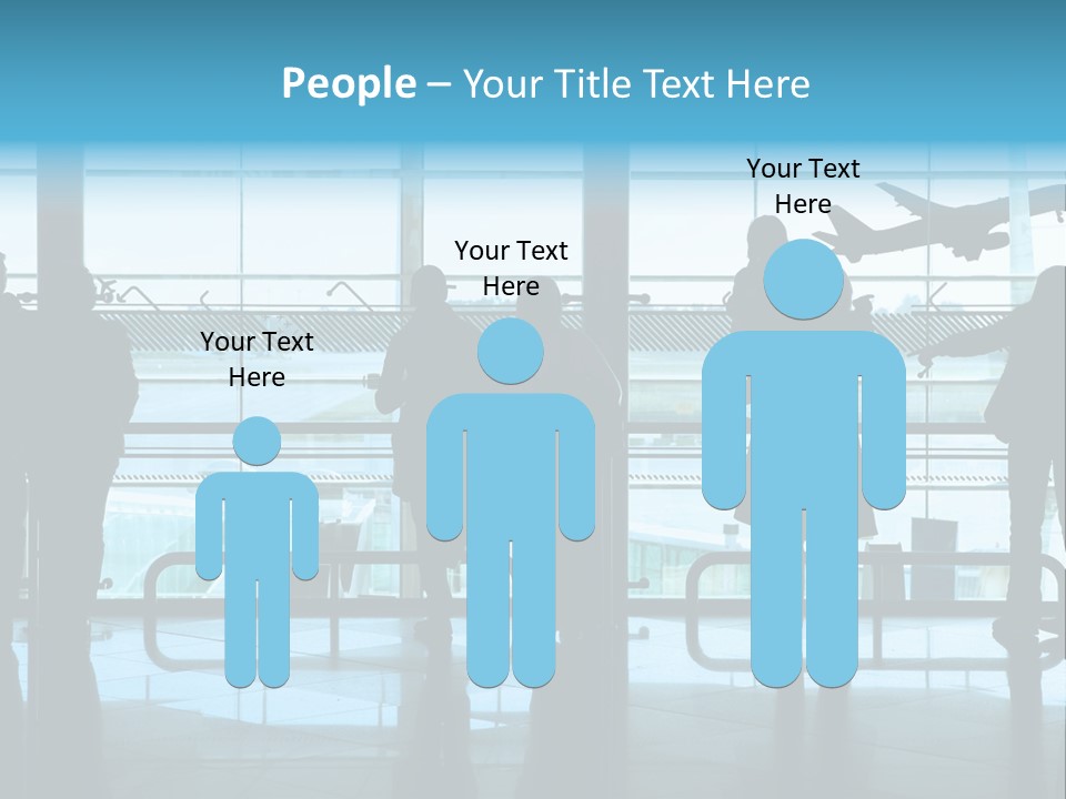People Waiting In The Airport PowerPoint Template