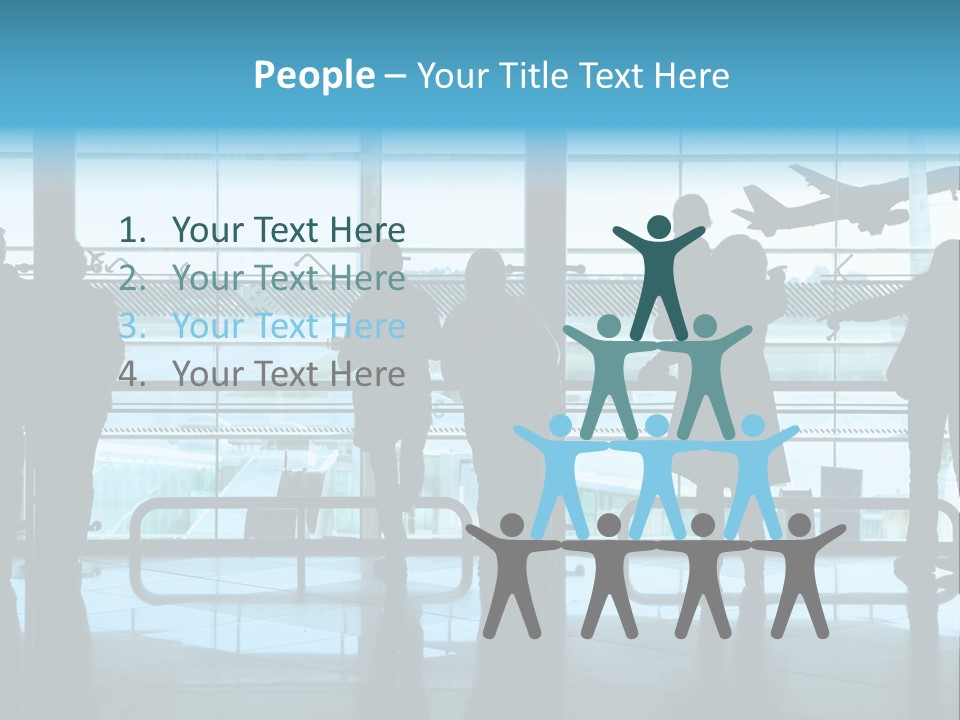 People Waiting In The Airport PowerPoint Template
