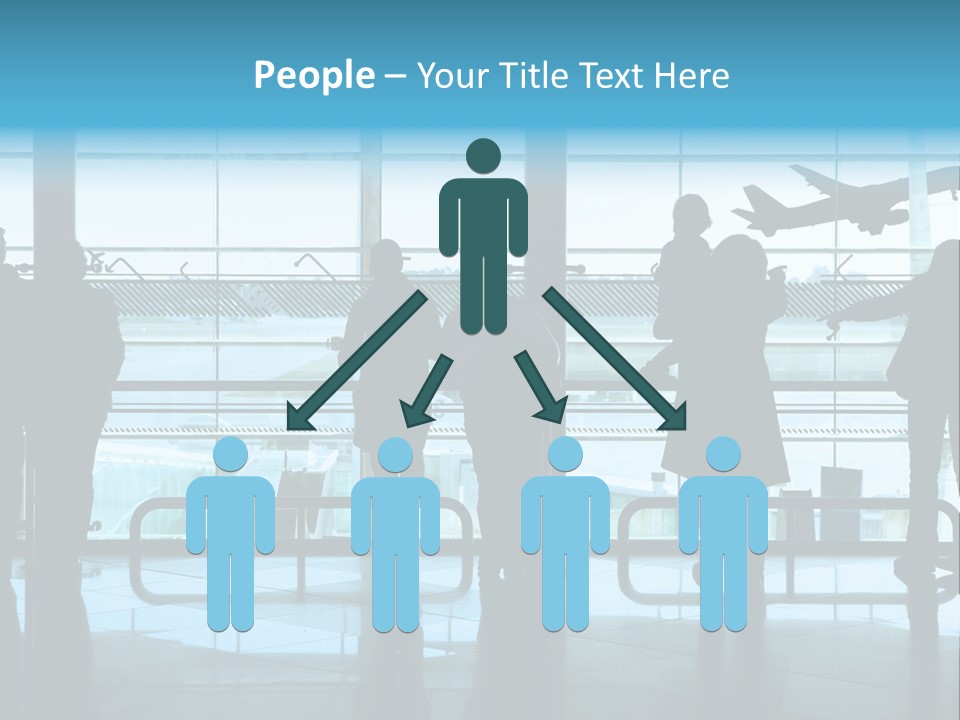 People Waiting In The Airport PowerPoint Template