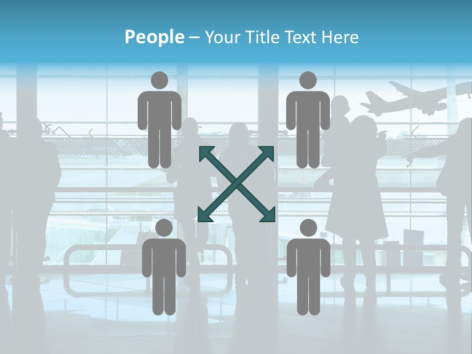 People Waiting In The Airport PowerPoint Template