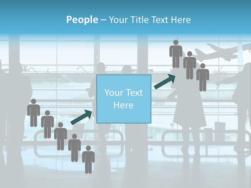 People Waiting In The Airport PowerPoint Template