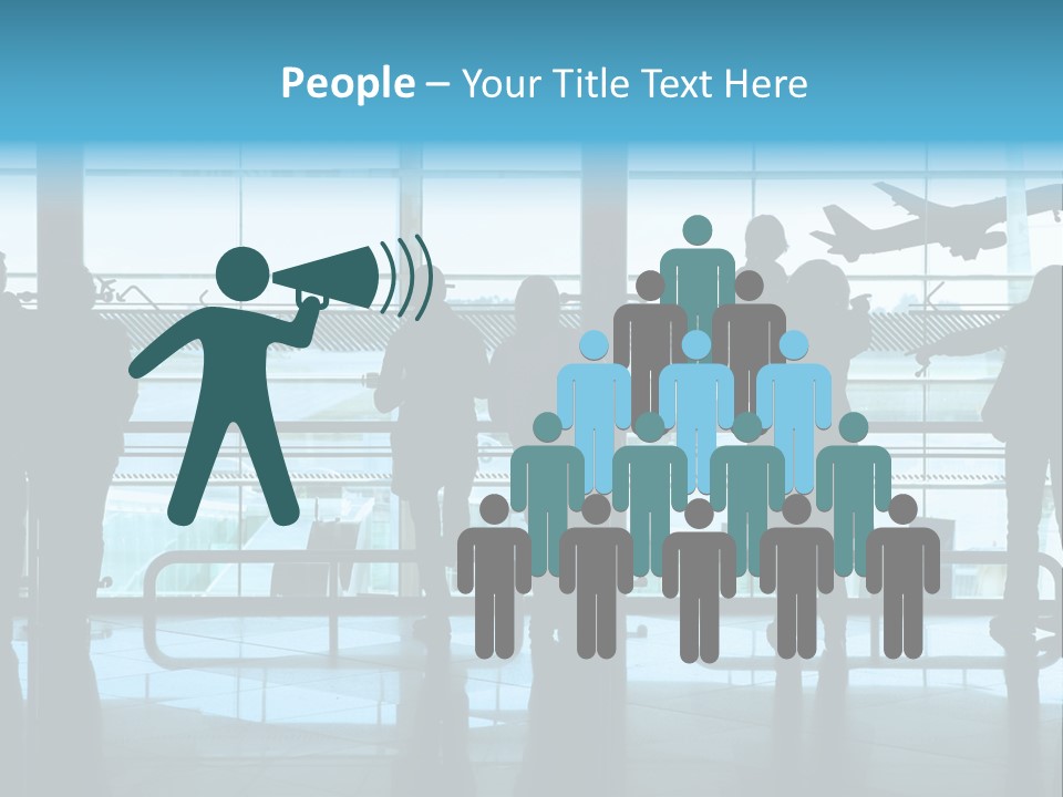 People Waiting In The Airport PowerPoint Template