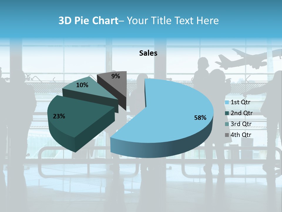 People Waiting In The Airport PowerPoint Template