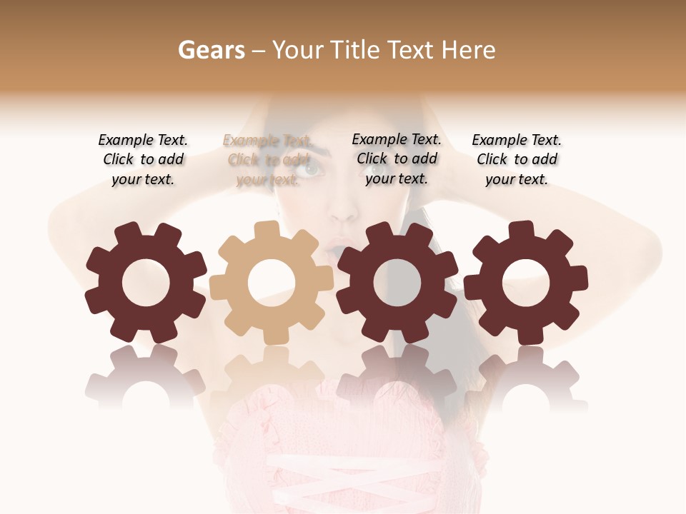 Brown Jersey Cow (10 Years Old) In Front Of A White Background PowerPoint Template