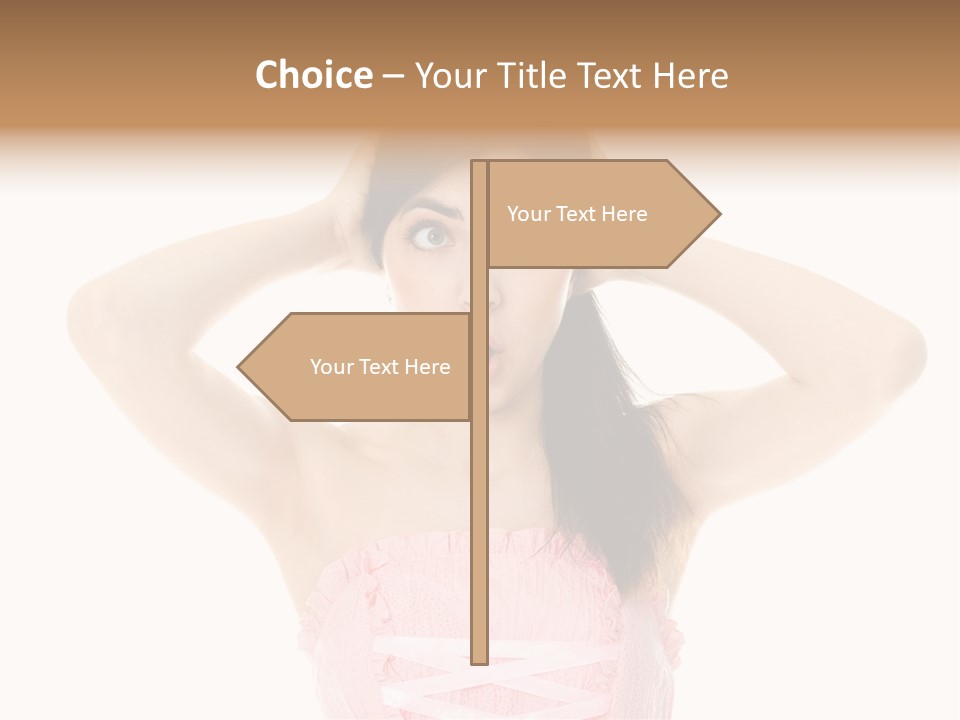 Brown Jersey Cow (10 Years Old) In Front Of A White Background PowerPoint Template