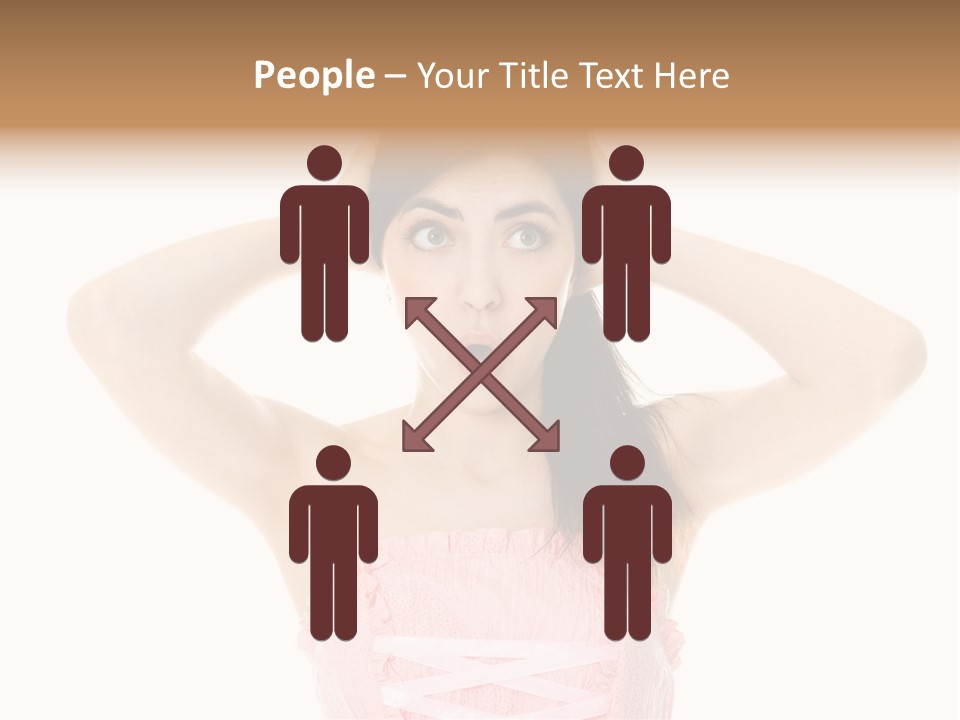 Brown Jersey Cow (10 Years Old) In Front Of A White Background PowerPoint Template