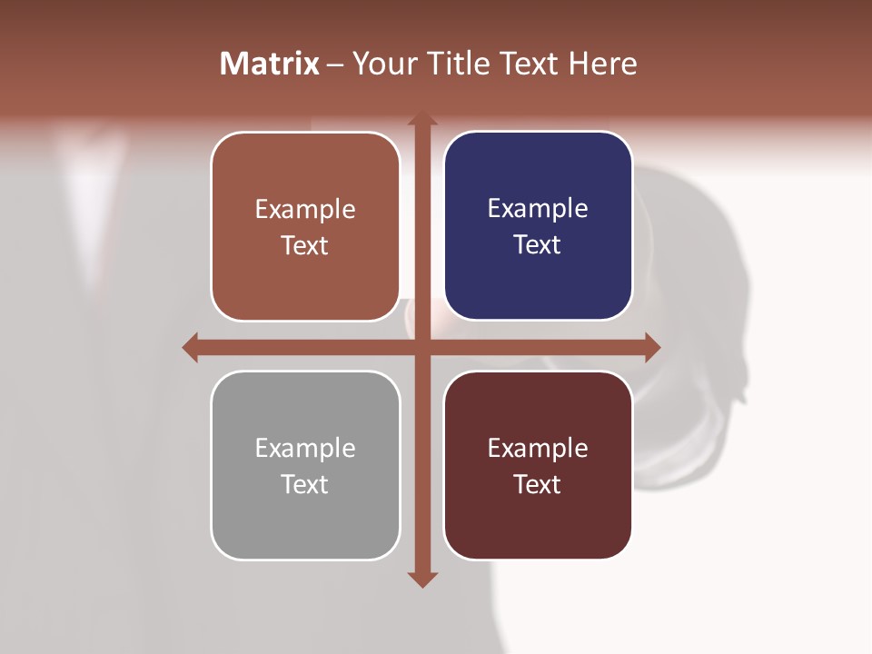 Businessman Holding Little White Card In His Hand PowerPoint Template