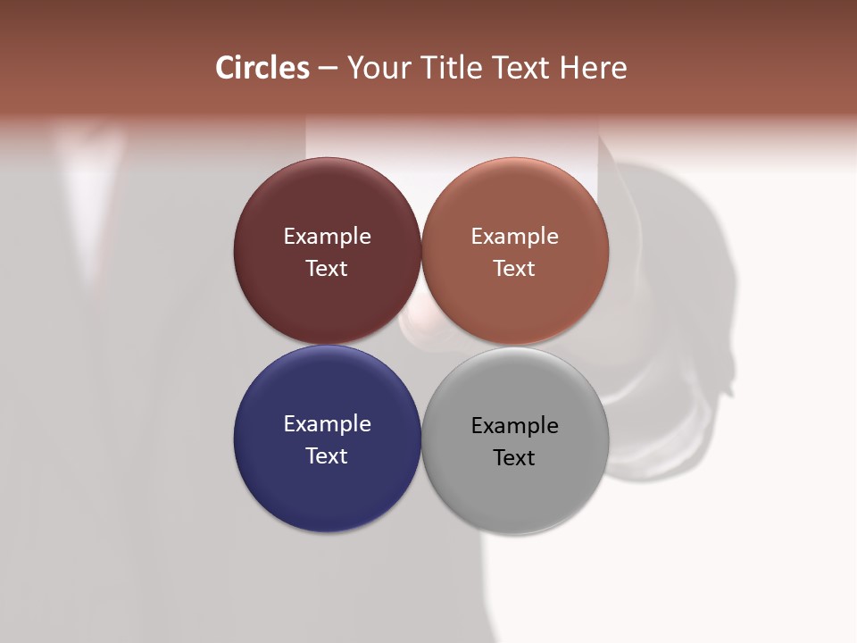 Businessman Holding Little White Card In His Hand PowerPoint Template