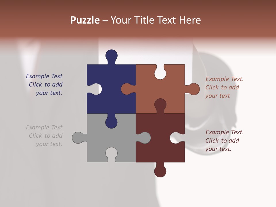 Businessman Holding Little White Card In His Hand PowerPoint Template