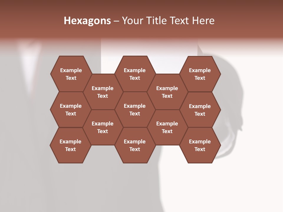 Businessman Holding Little White Card In His Hand PowerPoint Template