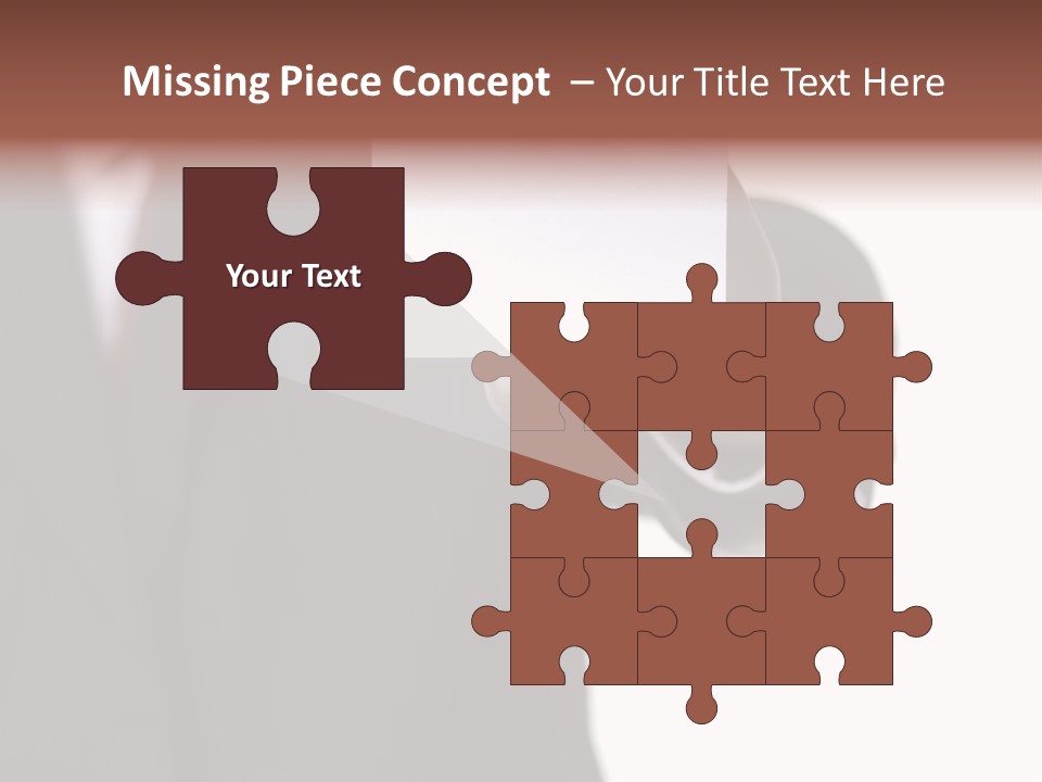 Businessman Holding Little White Card In His Hand PowerPoint Template