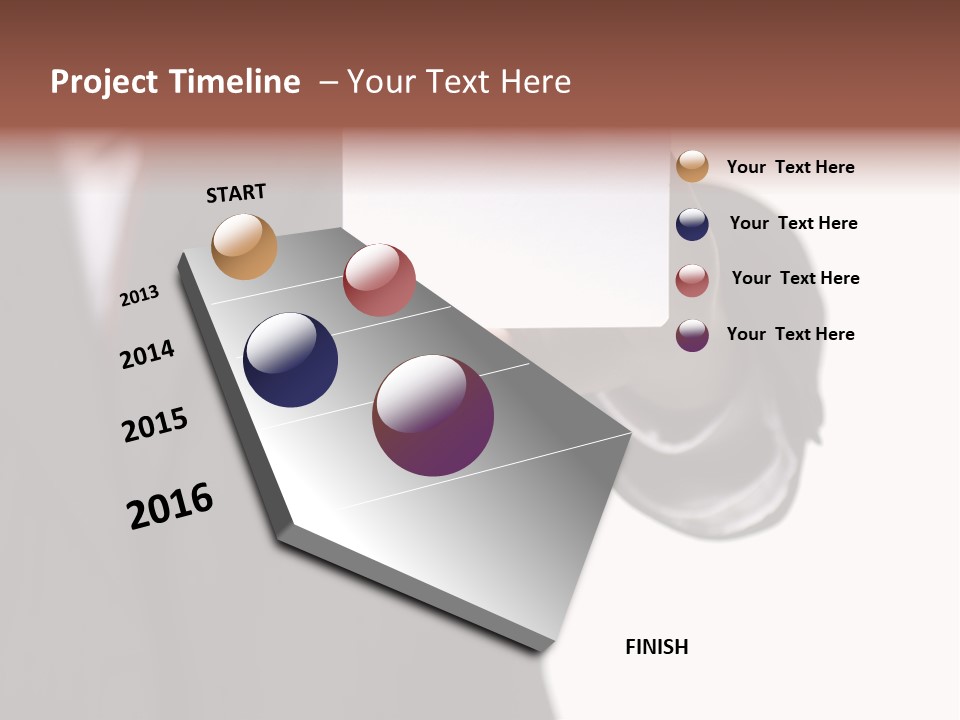 Businessman Holding Little White Card In His Hand PowerPoint Template