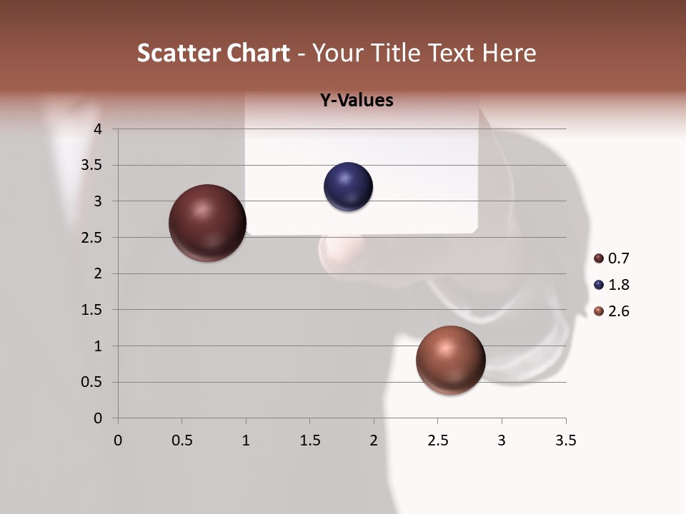 Businessman Holding Little White Card In His Hand PowerPoint Template