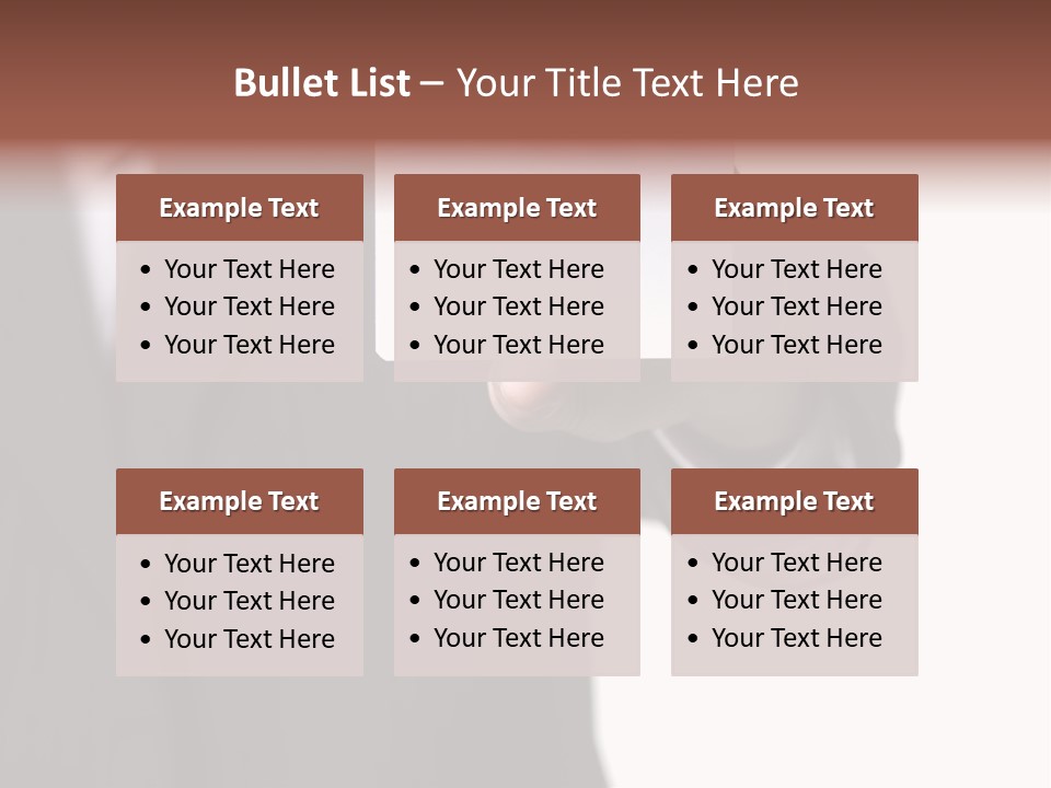 Businessman Holding Little White Card In His Hand PowerPoint Template