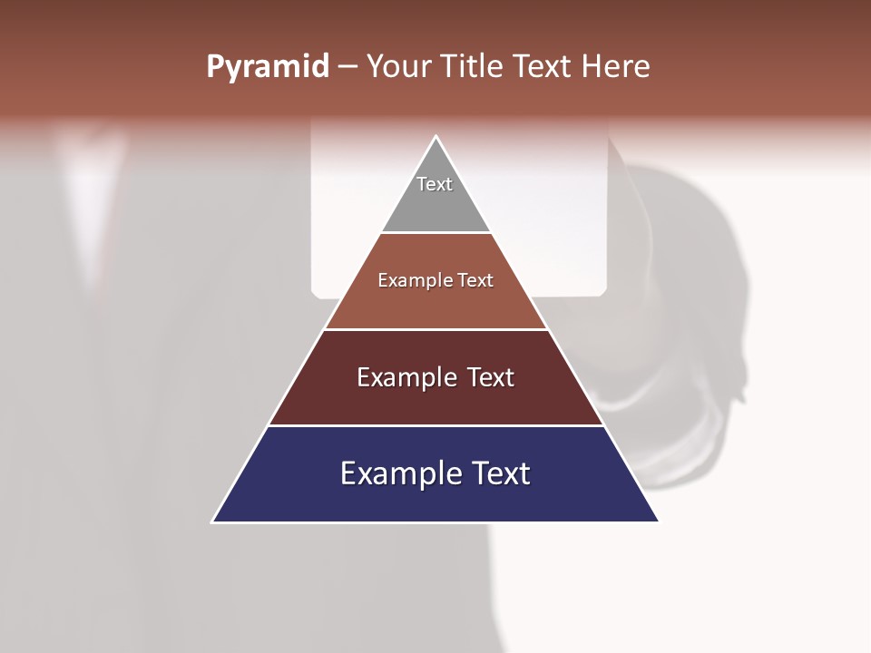 Businessman Holding Little White Card In His Hand PowerPoint Template