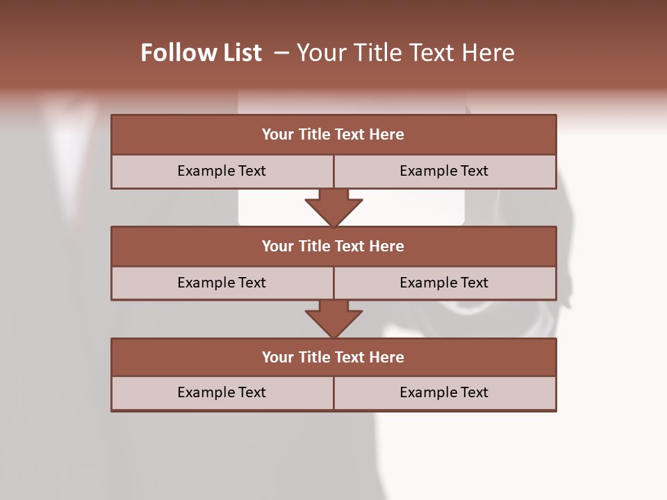 Businessman Holding Little White Card In His Hand PowerPoint Template