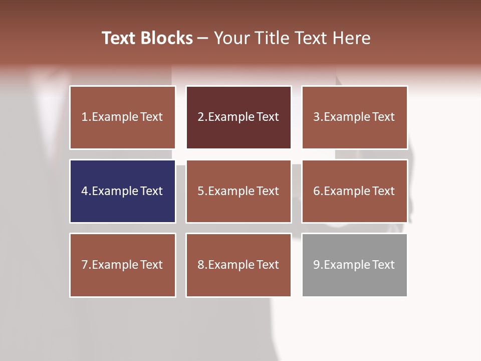 Businessman Holding Little White Card In His Hand PowerPoint Template