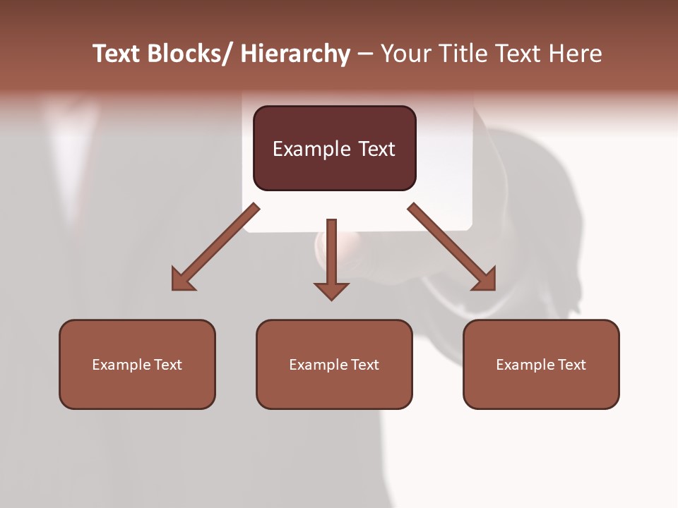 Businessman Holding Little White Card In His Hand PowerPoint Template