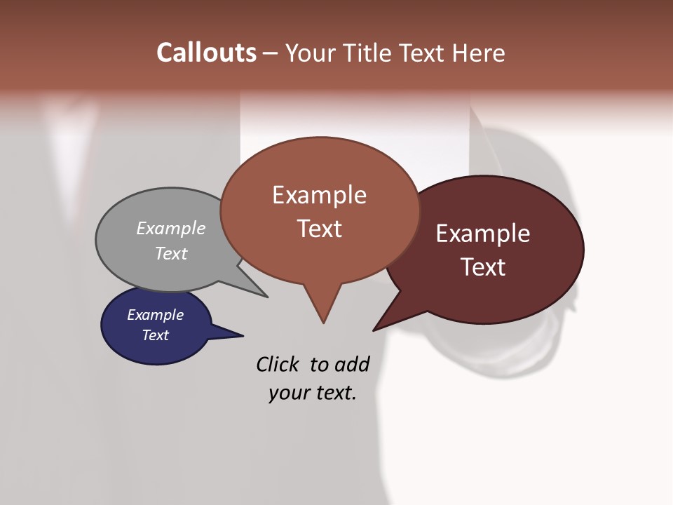 Businessman Holding Little White Card In His Hand PowerPoint Template