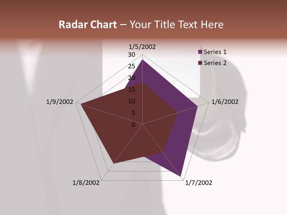 Businessman Holding Little White Card In His Hand PowerPoint Template