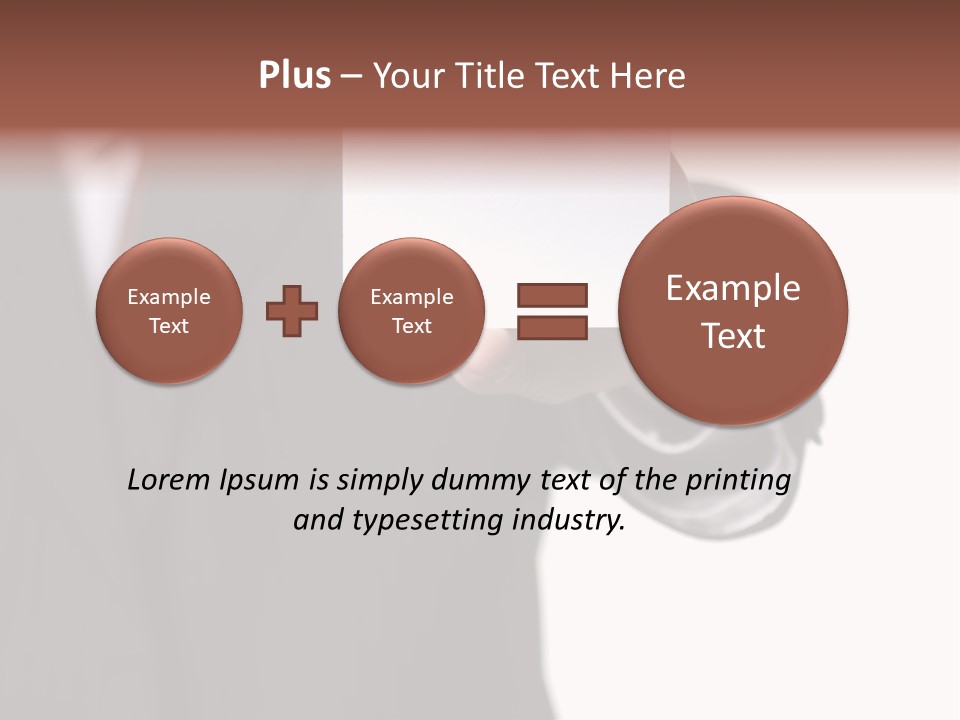 Businessman Holding Little White Card In His Hand PowerPoint Template