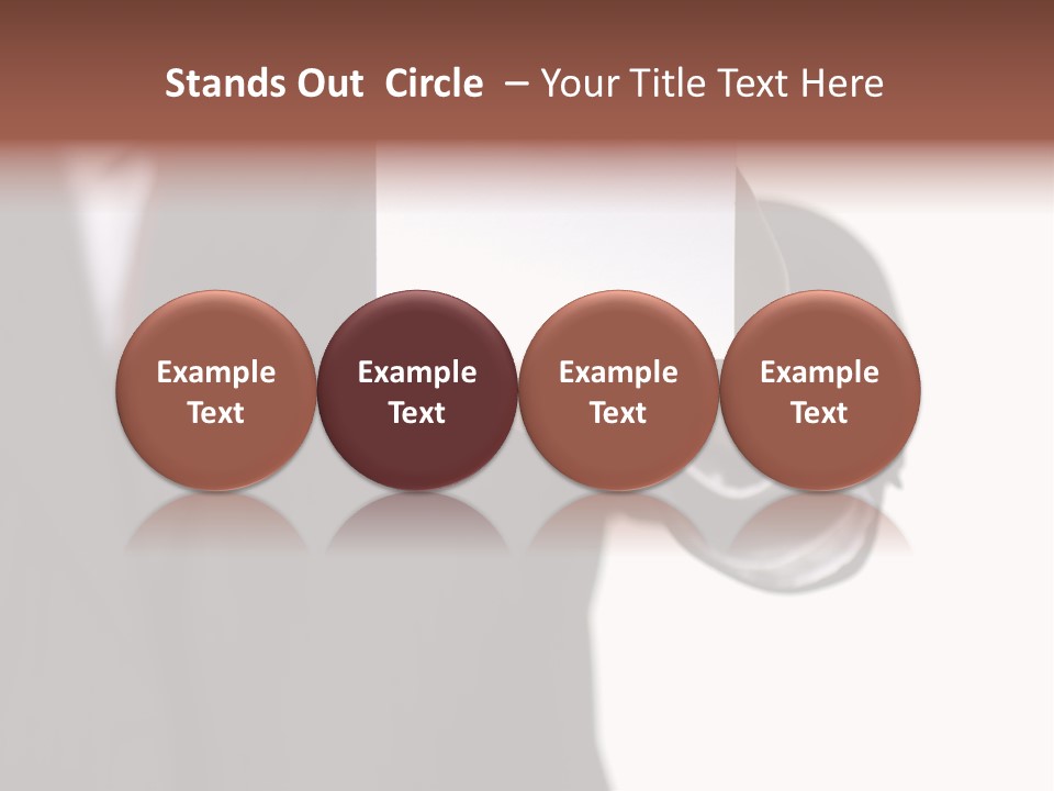 Businessman Holding Little White Card In His Hand PowerPoint Template