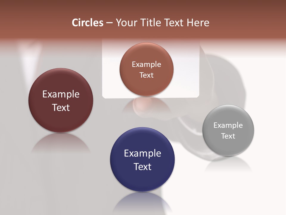 Businessman Holding Little White Card In His Hand PowerPoint Template