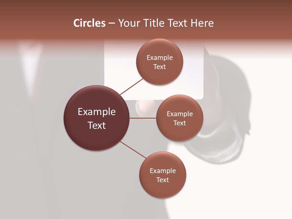 Businessman Holding Little White Card In His Hand PowerPoint Template