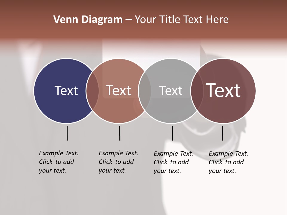 Businessman Holding Little White Card In His Hand PowerPoint Template