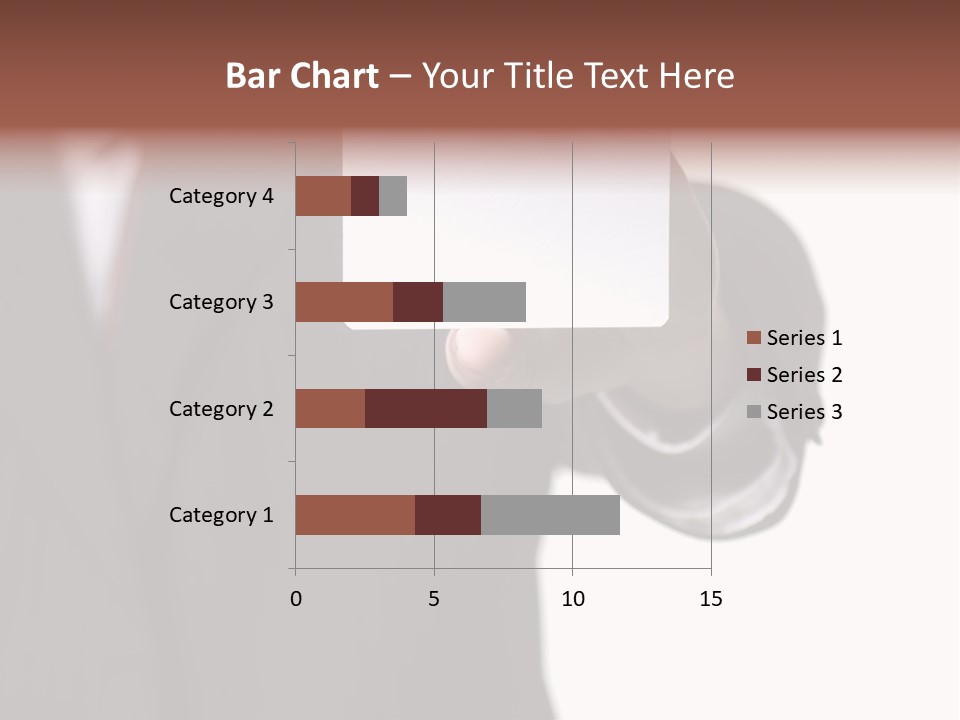 Businessman Holding Little White Card In His Hand PowerPoint Template