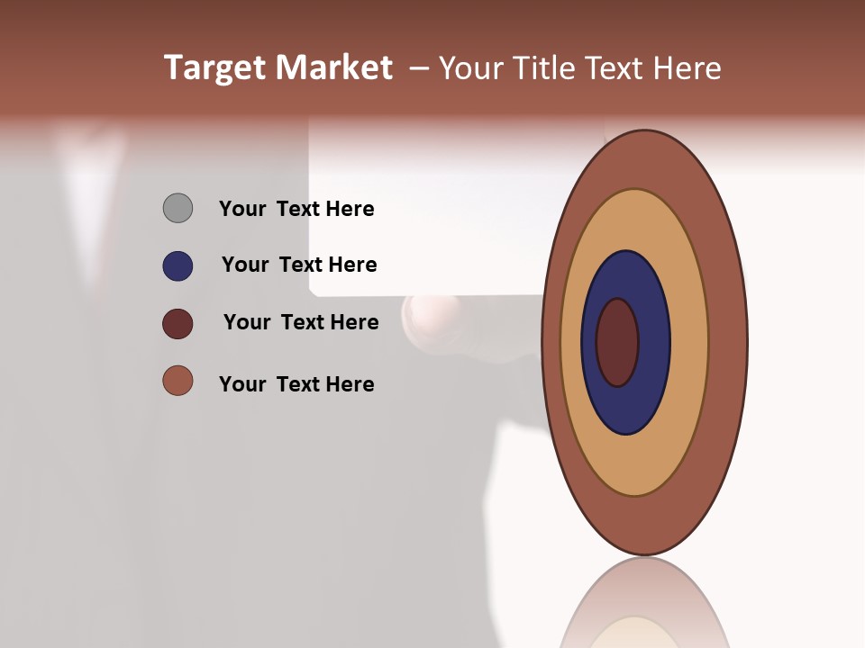 Businessman Holding Little White Card In His Hand PowerPoint Template