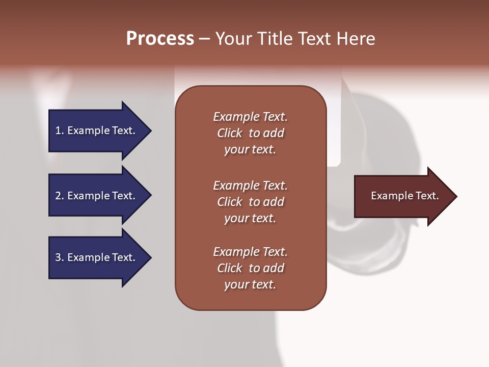 Businessman Holding Little White Card In His Hand PowerPoint Template
